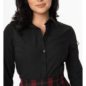 Unique Vintage 1950s Black Birdie Blouse